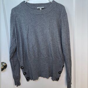 b.young Gray Button-Detail Sweater size Medium Excellent